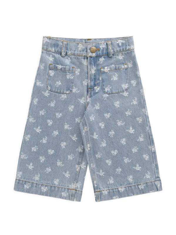 Çiçekli Denim Tuana Pantolon